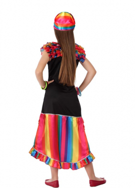 Fato de Rumbera multicolorido para menina Fato de Rumbera multicolorido para menina