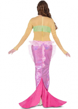 Fato de sereia rosa com cauda para mulher Fato de sereia rosa com cauda para mulher