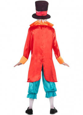 Fato de Chapeleiro Maluco laranja e azul para homem Fato de Chapeleiro Maluco laranja e azul para homem