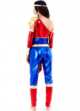  Disfraz de Mujer Maravilla con capa para mujer, traje de  superhéroe rojo, blanco y azul con capa y accesorio de corona para  Halloween, talla XS : Ropa, Zapatos y Joyería
