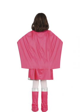 Fato de super-heroína rosa para menina Fato de super-heroína rosa para menina