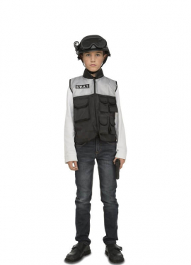Disfraz de oficial de policía SWAT para niños, disfraz de policía para niños, co