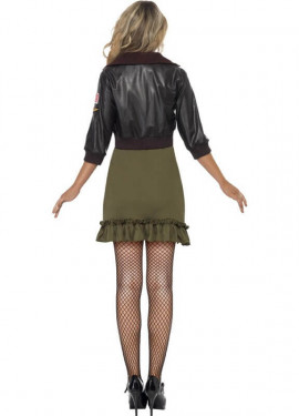 Fliegerkostüm mit sexy Jacke für Damen