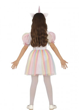 COSTUME CARNEVALE PICCOLA UNICORNO ARCOBALENO BAMBINA DA 3 A 6 ANNI  COD.0705 - Falco Biancheria