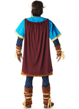 Fato Viking Azul com Capa para Homem Fato Viking Azul com Capa para Homem