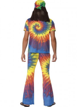 Disfraz Hippy Multicolor Tinte con Nudos para Hombre