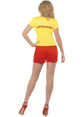 Gelbe Strandwächter Kostüm Frau