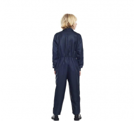 Black worker costume or jumpsuit with front closure for children Black worker costume or jumpsuit with front closure for children