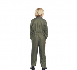 Fato de trabalhador verde cáqui ou macacão com fecho frontal para criança Fato de trabalhador verde cáqui ou macacão com fecho frontal para criança