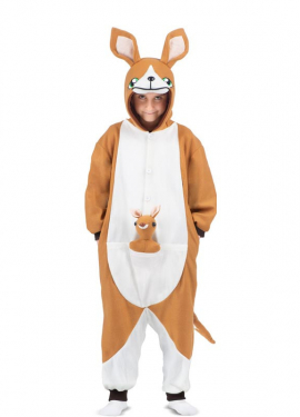 Kangaroo costume or pajamas with hood and plush for children