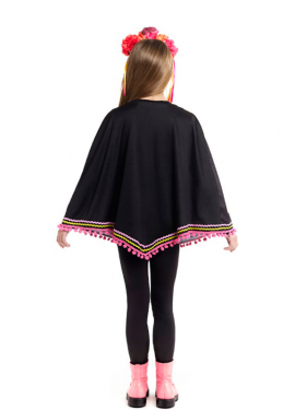 Costume ou poncho de squelette de Catrina pour filles