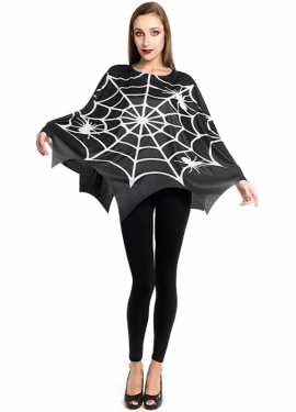 Fato ou poncho de teia de aranha assustadora para mulheres Fato ou poncho de teia de aranha assustadora para mulheres