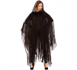 Fato de sinistro preto ou poncho para homem 170 cm Fato de sinistro preto ou poncho para homem 170 cm