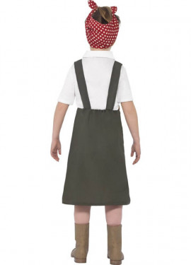Disfraz Trabajadora de fábrica años 40 para niña