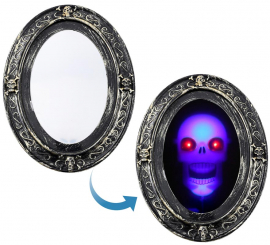 Espelho de caveira de terror com luz Espelho de caveira de terror com luz