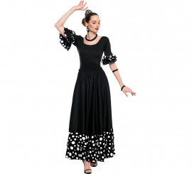 Falda Flamenca o Rociera negra para niña