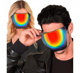 Óculos de proteção com lentes espelhadas em arco-íris ou protetor facial Óculos de proteção com lentes espelhadas em arco-íris ou protetor facial