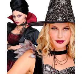 Gargantilla con Araña y Diamantes rojos