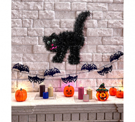 Gato de Natal Preto 30x36 cm Gato de Natal Preto 30x36 cm