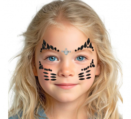 Bijoux adhésifs pour le visage des chats d'enfants