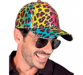 Casquette à imprimé animal léopard arc-en-ciel avec paillettes Casquette à imprimé animal léopard arc-en-ciel avec paillettes