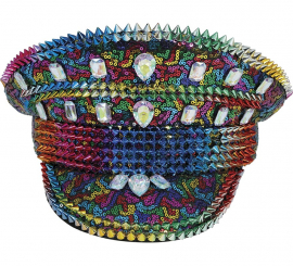 Gorra de Policía Arcoíris con Tachuelas adultos