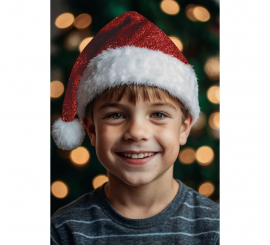 Chapéu de Papai Noel Brilhante de Luxo Infantil