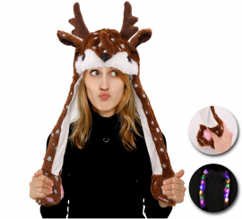 Gorro Orejas Reno con Movimiento con luz