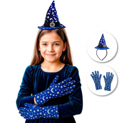 Kit Bruxa da Lua Infantil: Faixa de Cabeça e Luvas Kit Bruxa da Lua Infantil: Faixa de Cabeça e Luvas