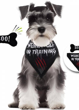 Kit Cachorro Lobisomem: Bandana e Osso Kit Cachorro Lobisomem: Bandana e Osso