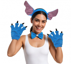 Kit Monstre Bleu : bandeau, nœud papillon et gants