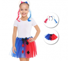 Children's Troublemaker Clown Kit: Tutu and Headpiece Children's Troublemaker Clown Kit: Tutu and Headpiece