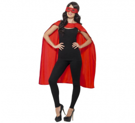 Adult Red Superhero Kit: Cape and Mask Adult Red Superhero Kit: Cape and Mask