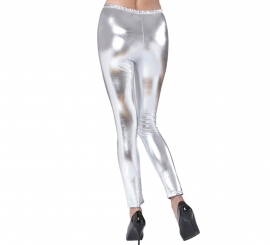 Leggings prateadas metálicas para mulheres Leggings prateadas metálicas para mulheres
