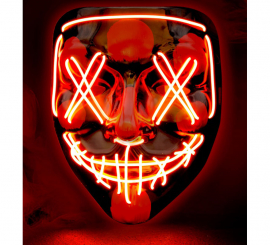 Máscara Assassina Assustadora com LED Vermelho Máscara Assassina Assustadora com LED Vermelho