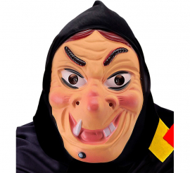 Máscara de Bruxa com Lenço de Plástico