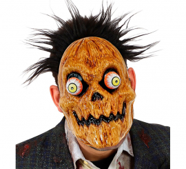 Máscara de abóbora assustadora com olhos arregalados