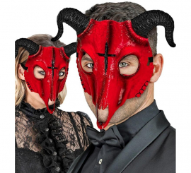 Máscara de Calavera Carnero roja