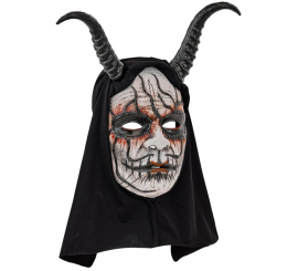 Máscara de Demonio Hombre con Capucha Comedia de Arte