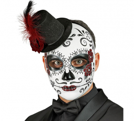 Máscara do Dia dos Mortos com Sombrero