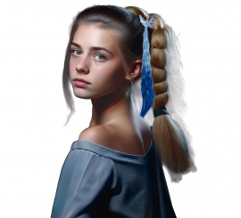 Mechón azul con Mariposa de 35 cm