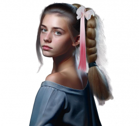 Mechón rosa con Lazo de 40 cm