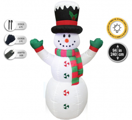 Muñeco de Nieve Hinchable con LED de 240 cm