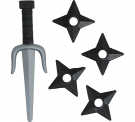 Pack Daga y Estrellas Ninja de Plástico de Juguete