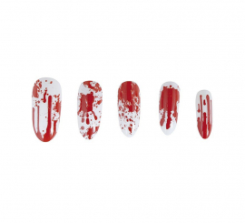 Pacote de 10 Unhas Sangrentas com cola Pacote de 10 Unhas Sangrentas com cola
