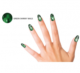 Pacote de 12 unhas verdes com cola Pacote de 12 unhas verdes com cola