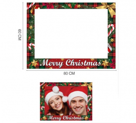 Pack of 12 Red Merry Christmas Photocall of 80x60 cm Pack of 12 Red Merry Christmas Photocall of 80x60 cm