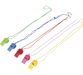 Pack de 4 Silbatos con Cuerda en colores surtidos