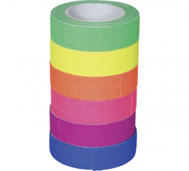 Packung mit 6 Rollen mehrfarbigem Klebeband à 5 m