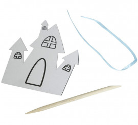 Pack of 6 Halloween Silhouettes for Coloring 12 cm